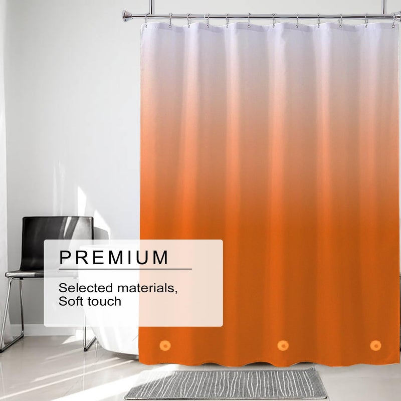 TIKABC Shower Curtain Liner, 4G PEVA Shower Liner, Plastic Waterproof Shower Curtains, with Grommet Holes and 3 Magnetic Weights(Gradient Orange) - Image 2